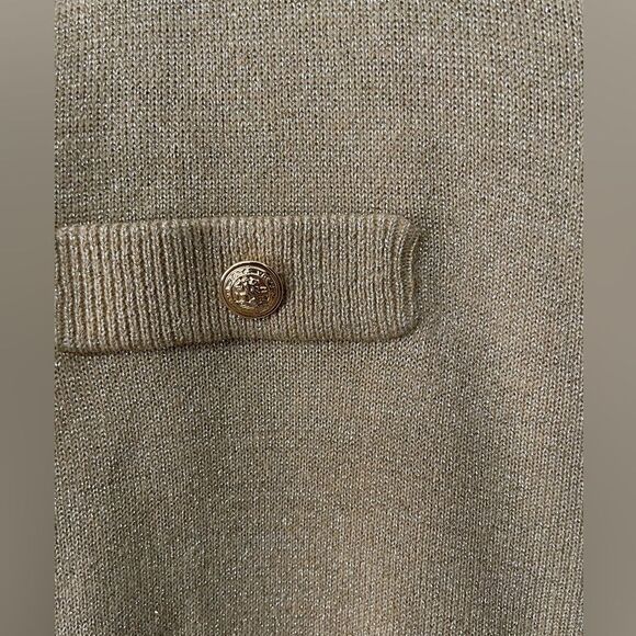 Vintage Chrysantheme Woman Metallic Gold Women’s Cardigan Sweater 14/16 - Picture 3 of 8